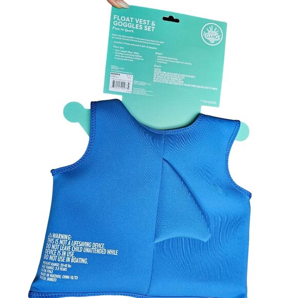 NWT Boys Coconut Grove Shark Float Vest with googles holds 40lbs 2-3yrs - Picture 2 of 14